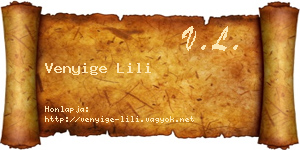 Venyige Lili névjegykártya